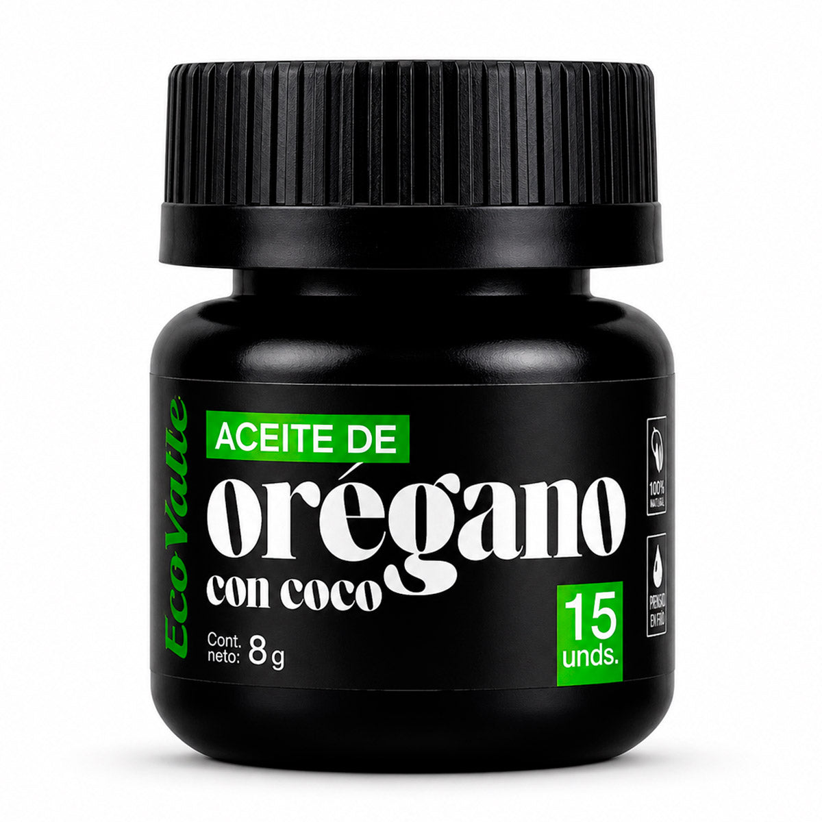 Aceite de Orégano + Aceite de Coco en cápsulas (15 x 550mg) | 85% Carvacrol + 12% Timol | Refuerzo Inmunitario y Digestivo