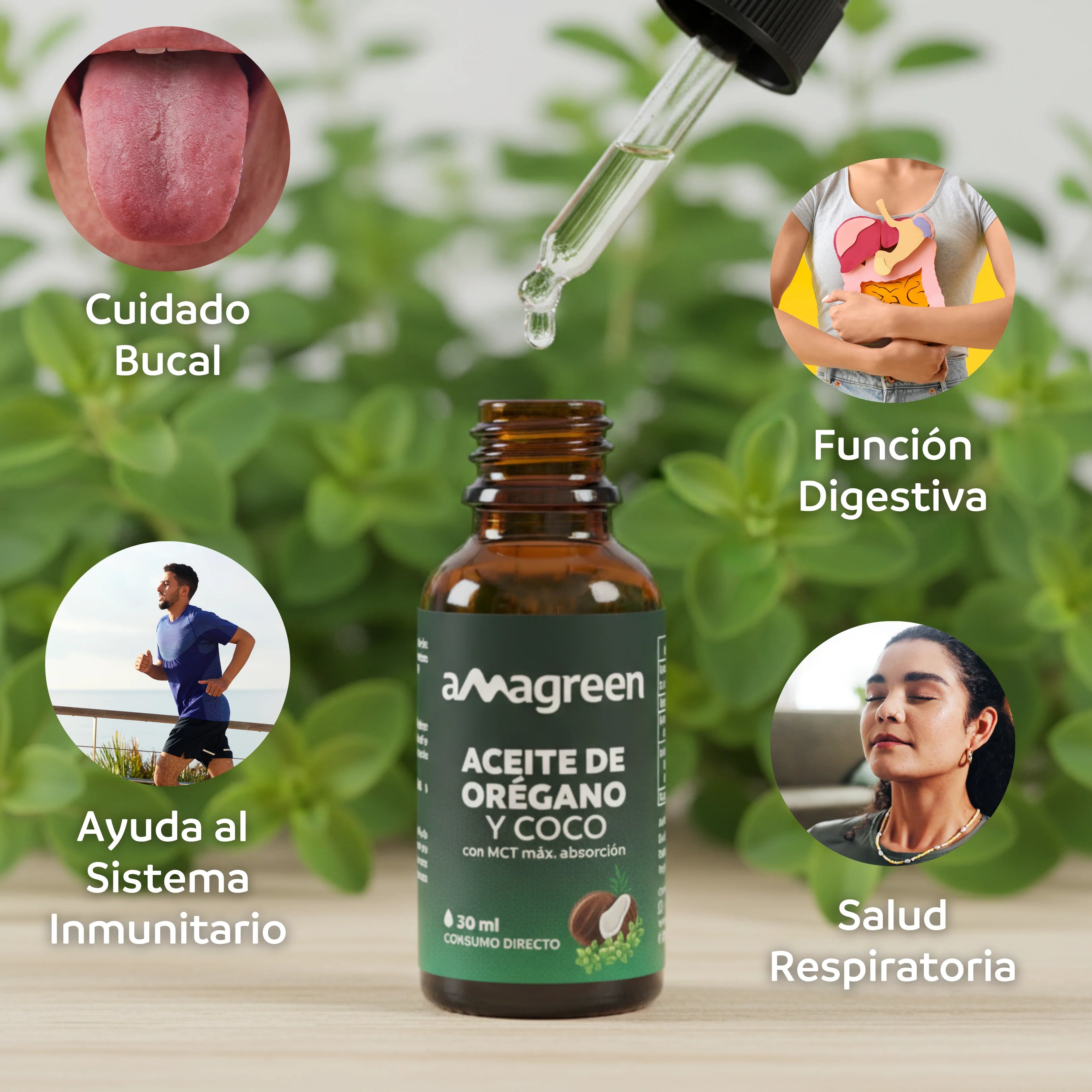 Aceite de Orégano + MCT en Gotas 30 ml | Alta Potencia 90% Carvacrol | Refuerzo Inmunitario y Digestivo Natural