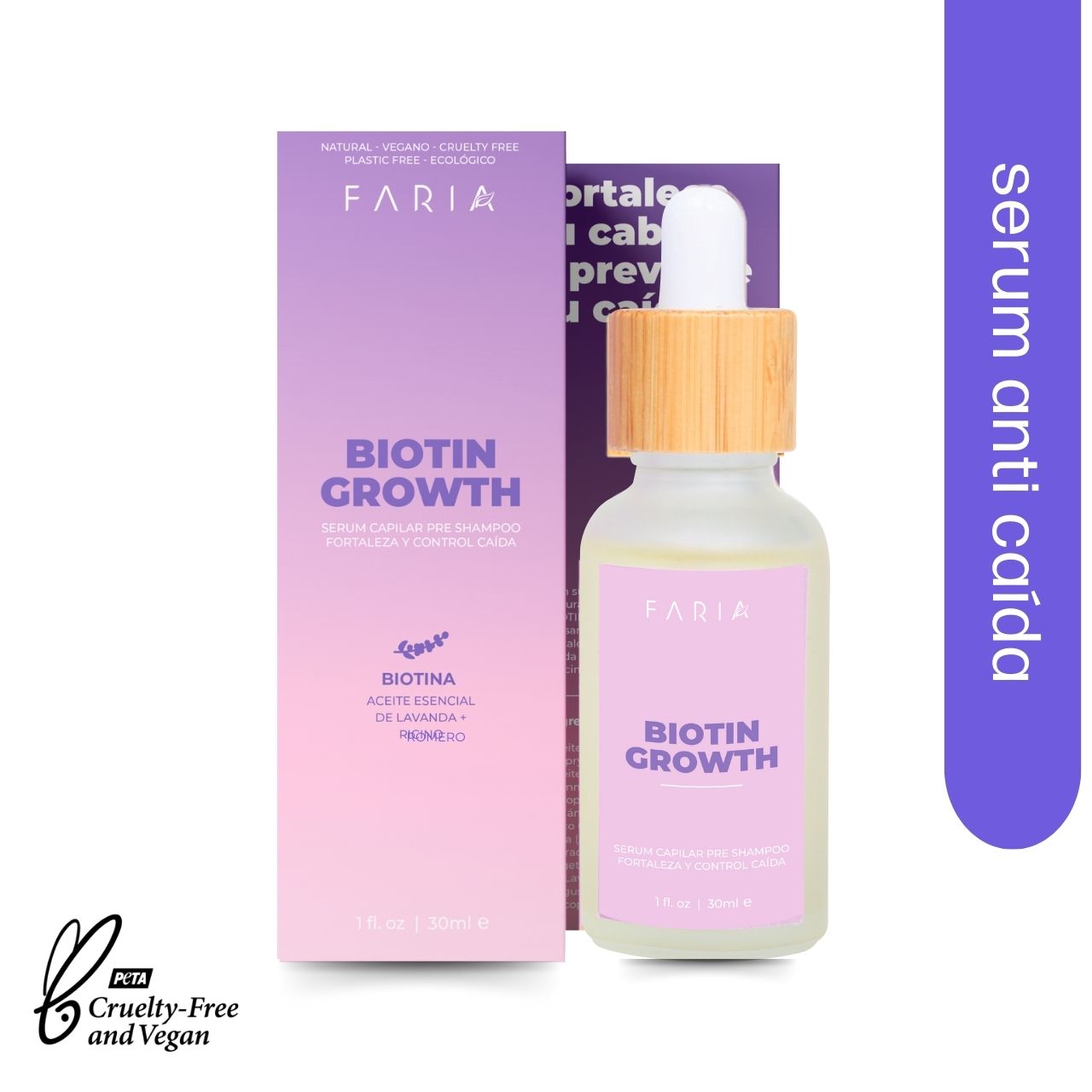 Sérum Capilar Crecimiento con Biotina x 30ml – Fortalecedor Anticaída