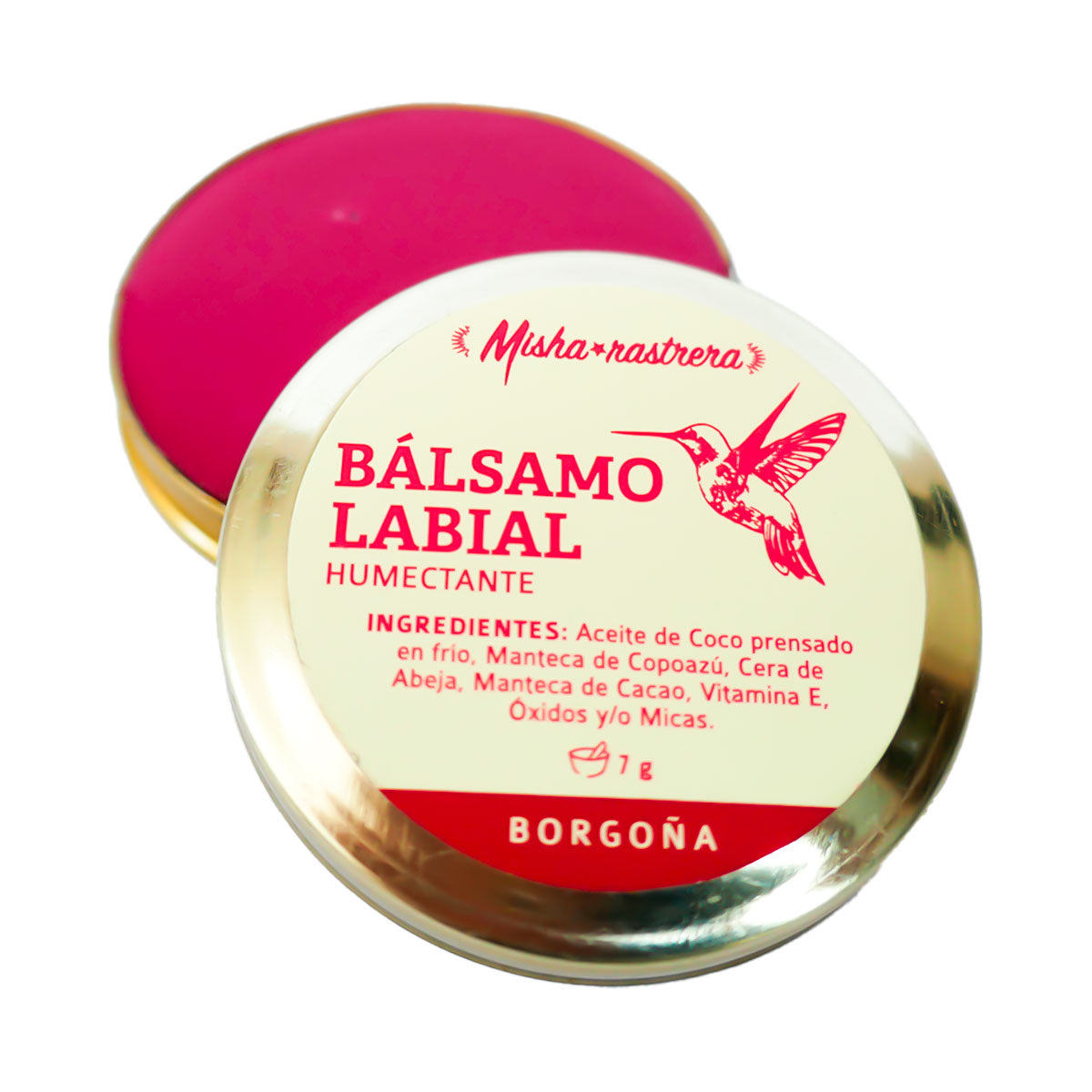 Bálsamo Labial Color Borgoña en Lata - 100% Natural