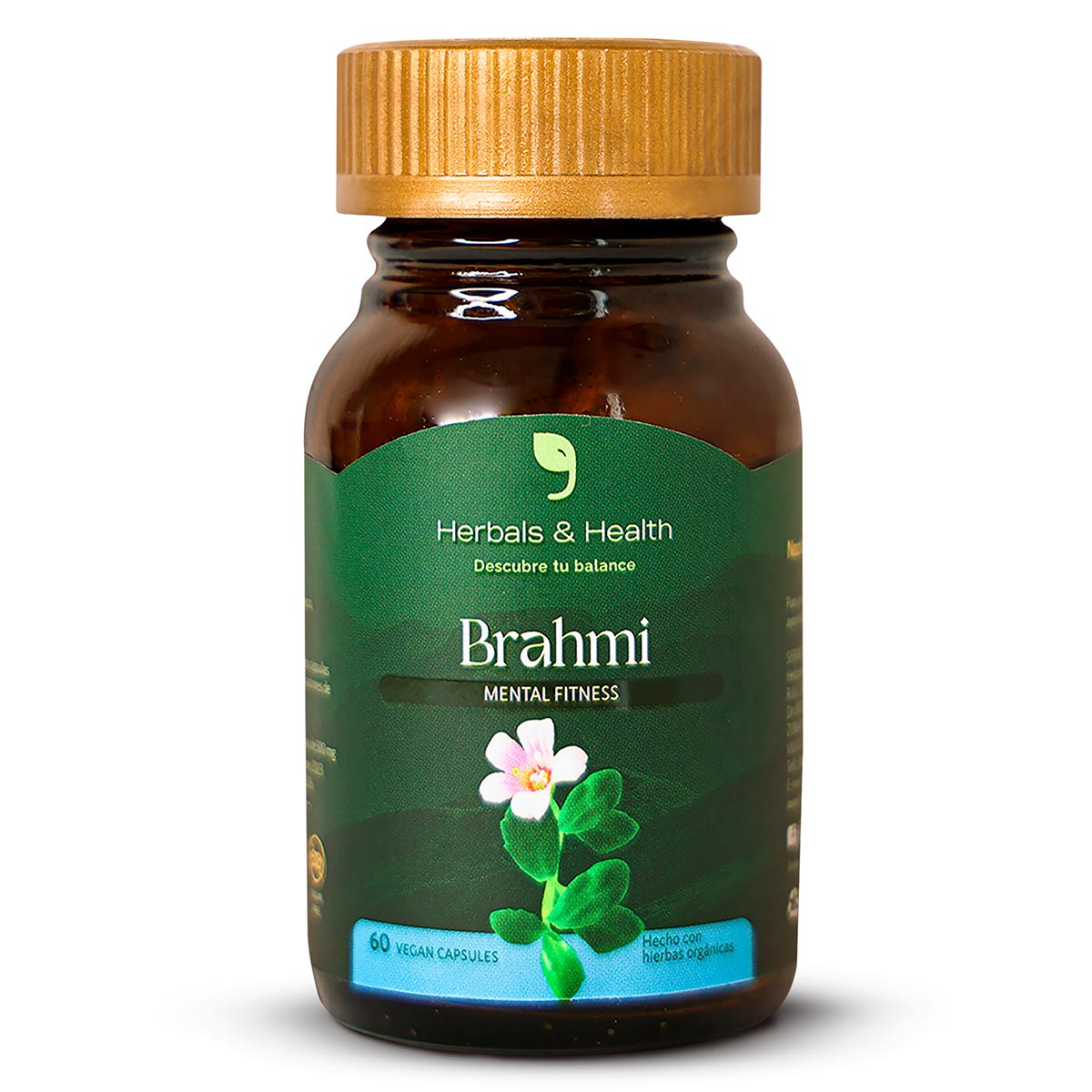 Brahmi Orgánico (Apoya la Función Cognitiva, la Memoria y Maneja el Estrés) en cápsulas (60 x 500mg)