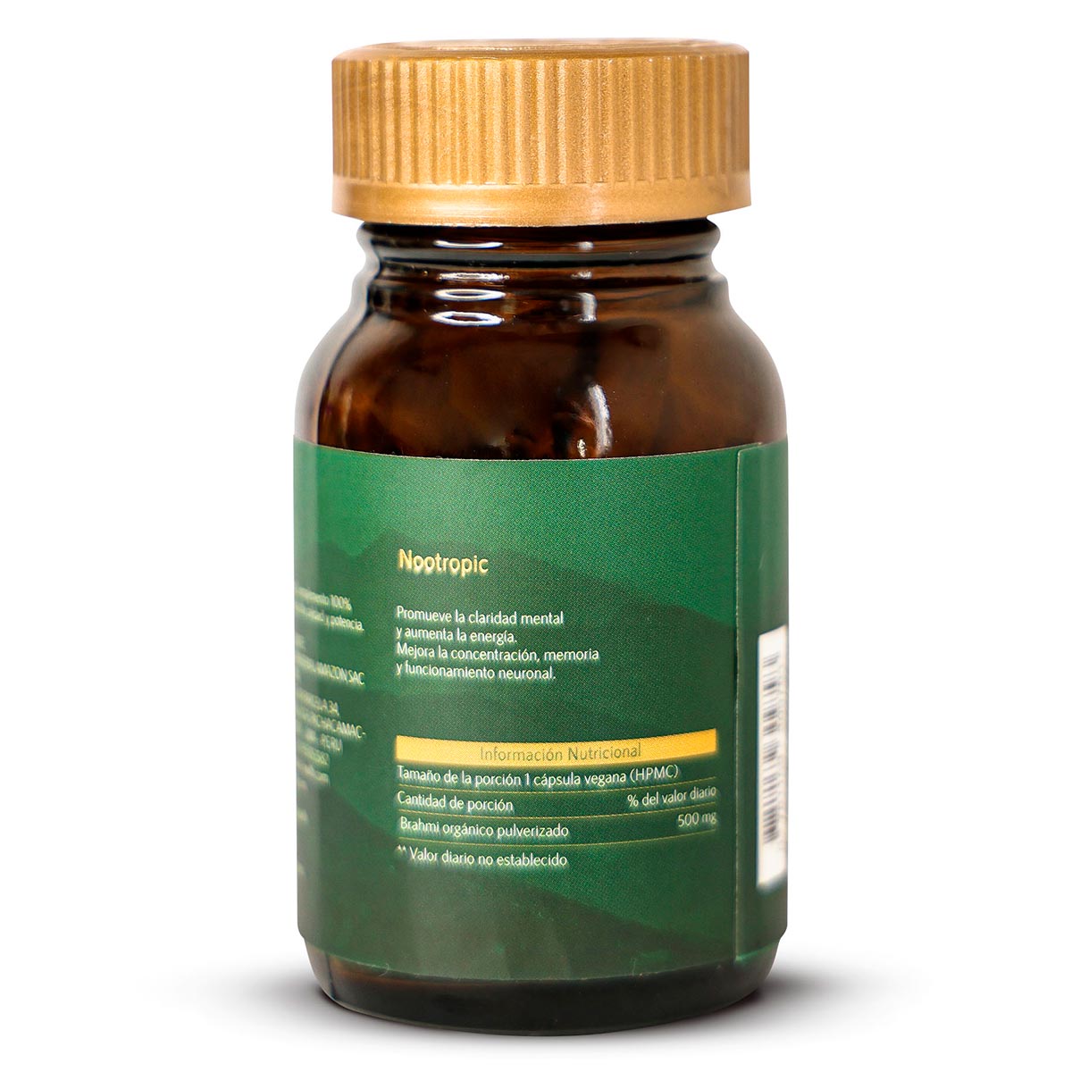 Brahmi Orgánico (Apoya la Función Cognitiva, la Memoria y Maneja el Estrés) en cápsulas (60 x 500mg)