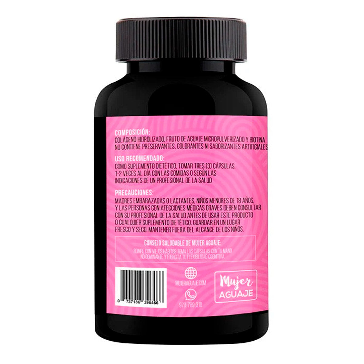 Colágeno Hidrolizado + Aguaje + Biotina en cápsulas (100 x 400mg) | Piel Radiante, Cabello Fuerte y Hormonas en Equilibrio