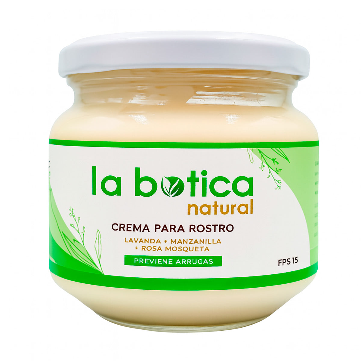 Crema Facial Natural Antiarrugas y Antimanchas con FPS 15 x 100g | Hidratante con Rosa Mosqueta, Jojoba y Lavanda