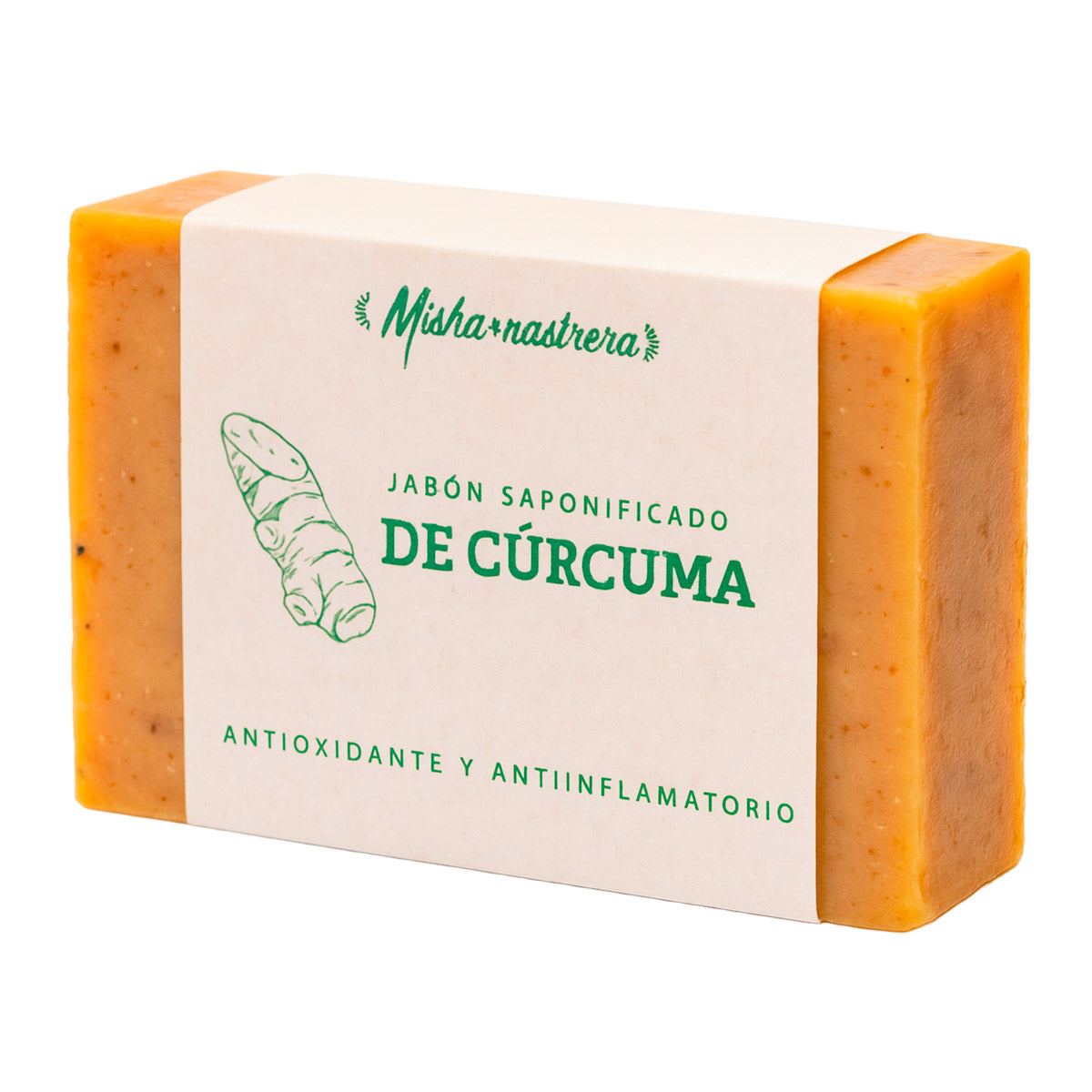 Jabón Artesanal de Cúrcuma x 90g – pH Neutro, Antiinflamatorio y Antioxidante