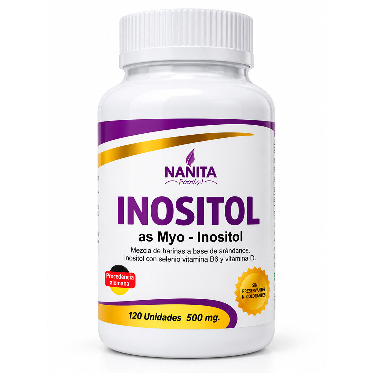 Myo-Inositol con Selenio, Vitamina B6 y Vitamina D en cápsulas (120 x 500mg)