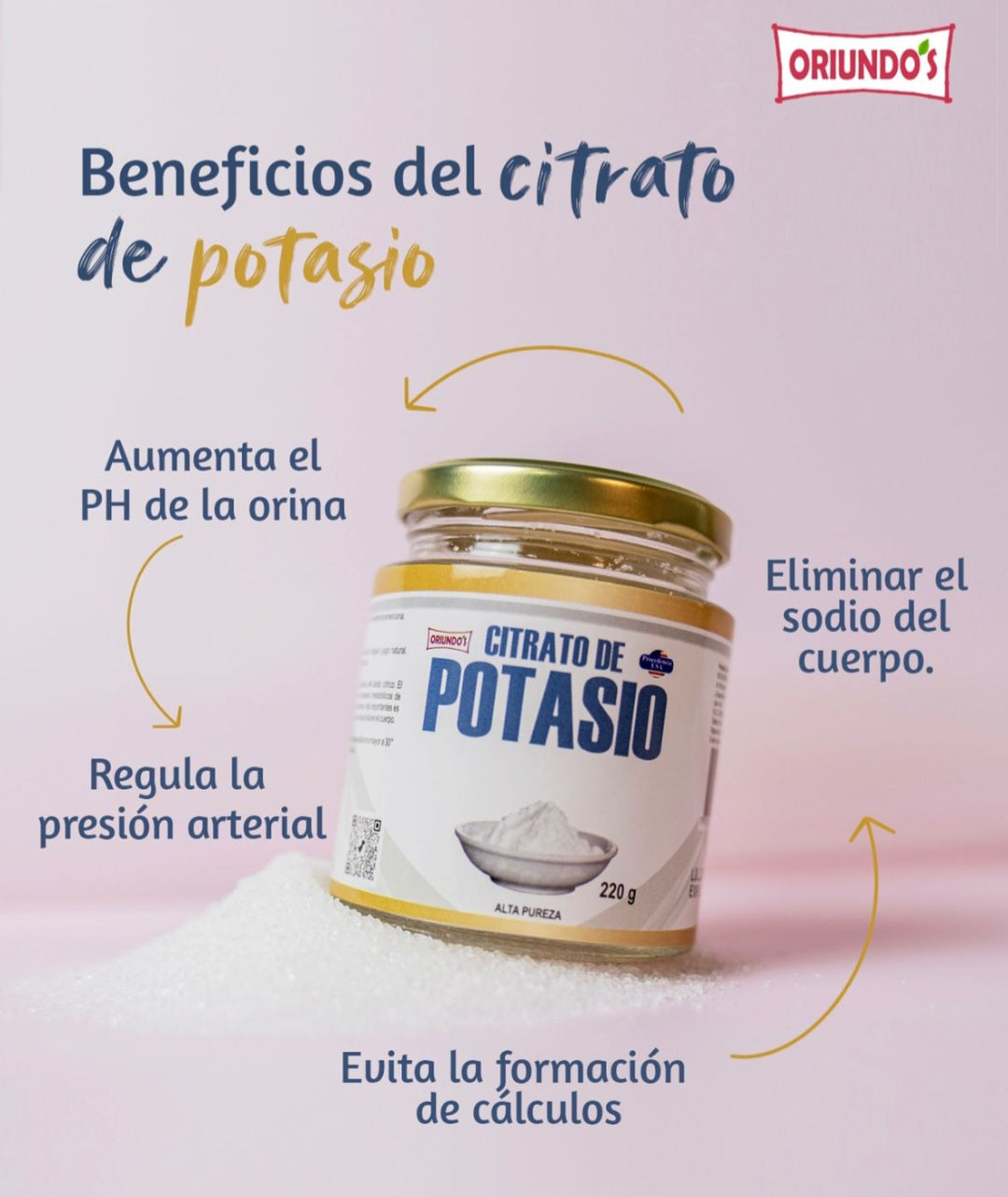 Citrato de Potasio Puro en Polvo x 220g | Salud Renal, Electrolitos, Calambres y Energía