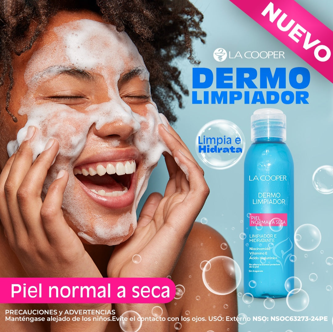 Gel Dermolimpiador con Niacinamida, Vit. E y Ácido Hialurónico - Piel Normal a Seca x 120ml