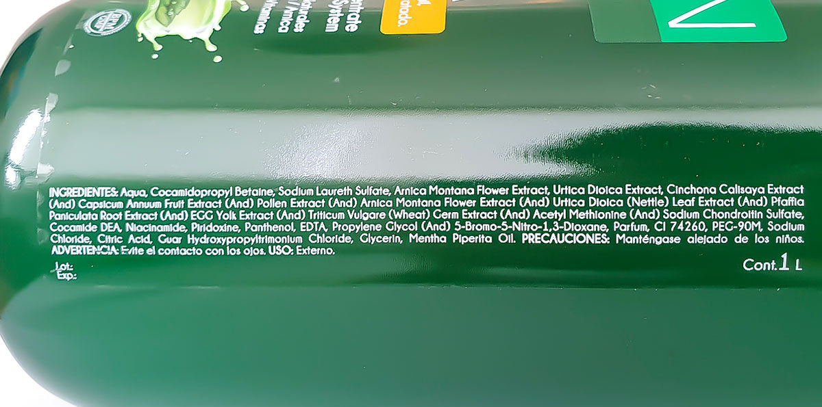 Shampoo Ortin Capillaire x 1L | Ortiga, Menta y Vitaminas para Fortalecer el Cabello