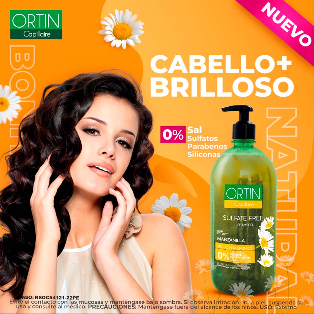 Shampoo Ortin Capillaire con Manzanilla x 1 litro