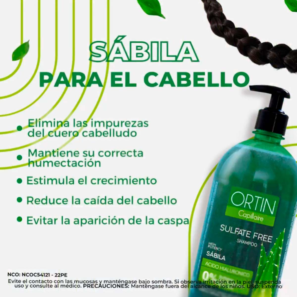 Shampoo Ortin Capillaire con Sábila x 1 litro