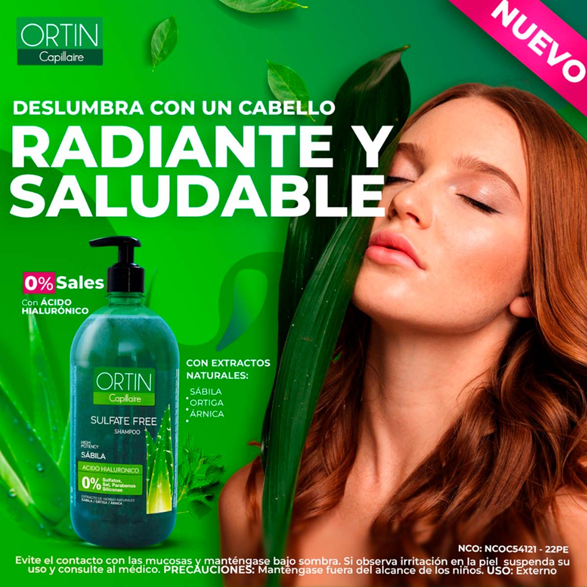 Shampoo Ortin Capillaire con Sábila x 1 litro