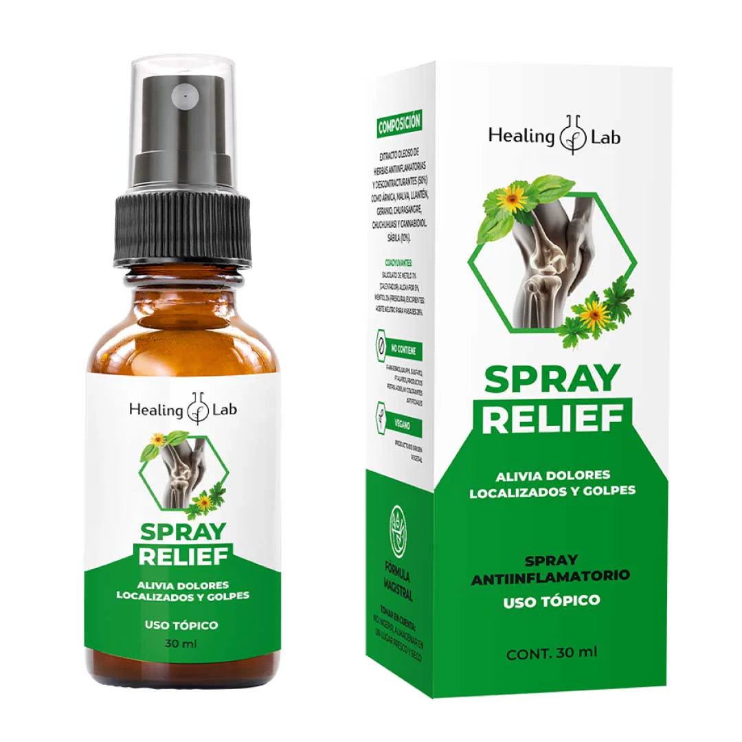 Spray Relief – Spray Antiinflamatorio Natural para Dolor, Golpes y Contracturas x 30ml