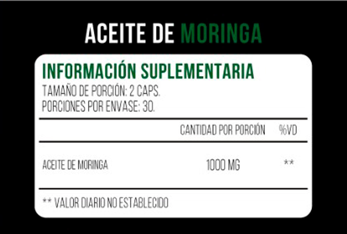 Aceite de Moringa en cápsulas (60 x 500mg) – Suplemento Natural Antioxidante