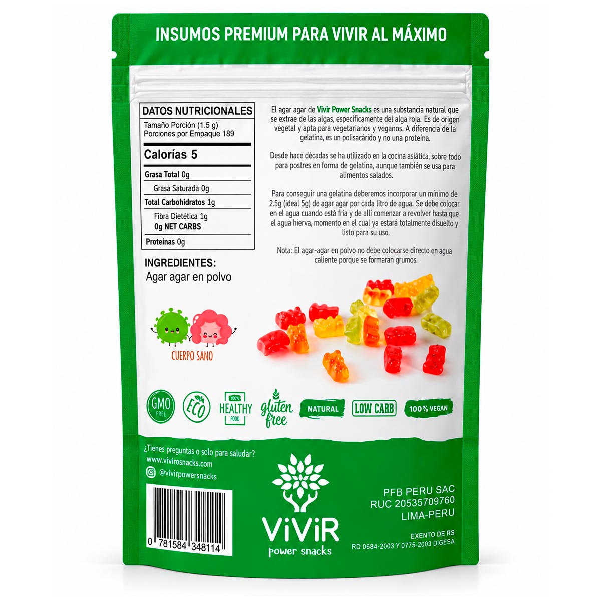Agar Agar en polvo x 284g