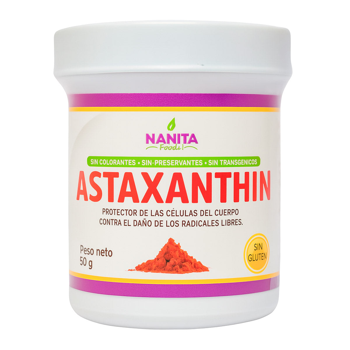 Astaxantina en polvo 20mg | Antioxidante Natural para Piel, Ojos, Energía y Sistema Inmune (50g – 95 porciones)