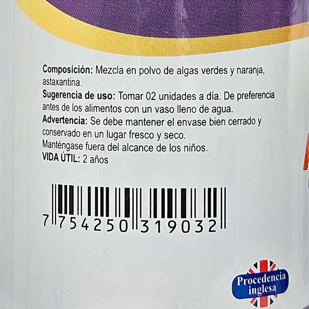 Astaxantina en Cápsulas 24mg | Antioxidante Natural para Piel, Vista, Energía y Sistema Inmune (100 x 500mg)
