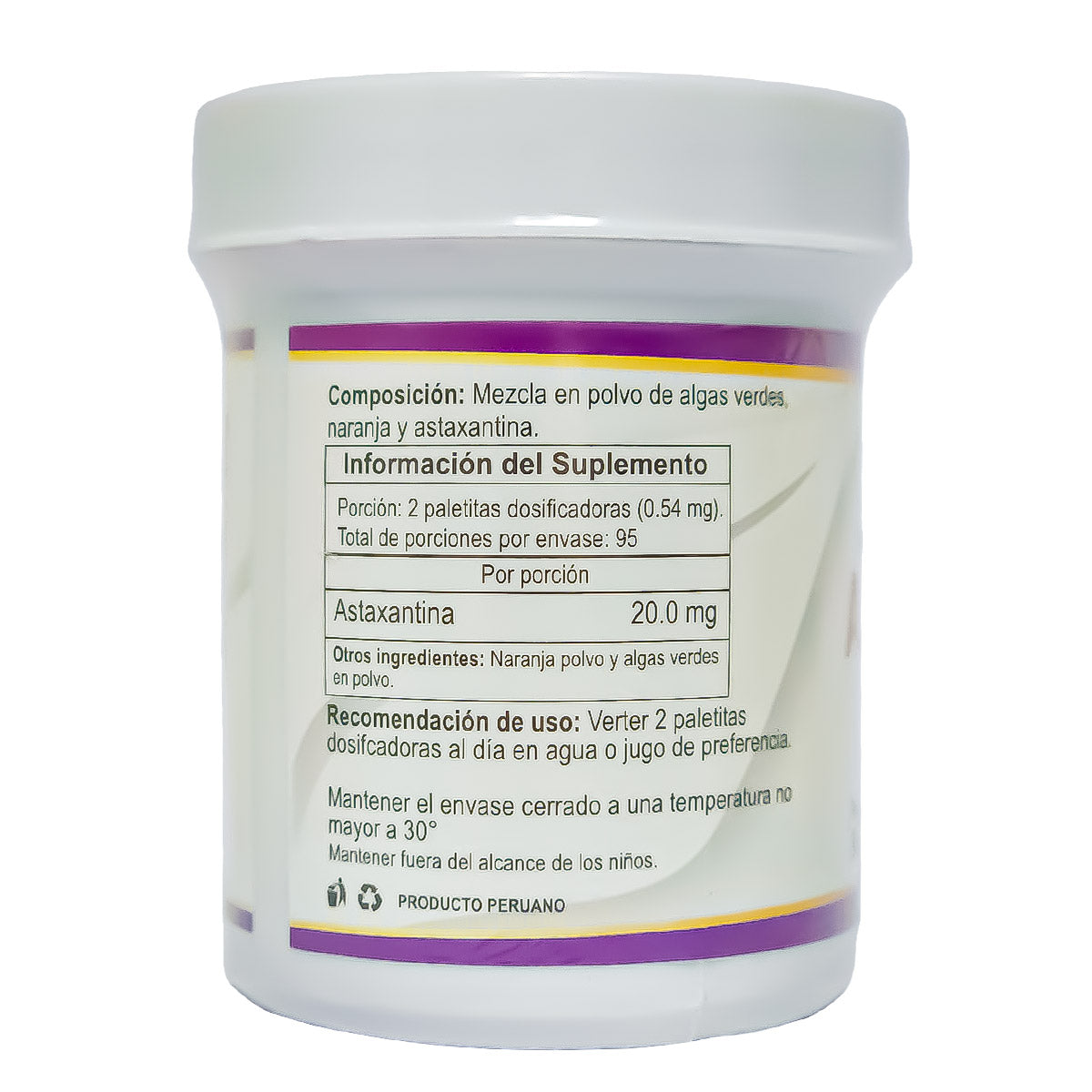 Astaxantina en polvo 20mg | Antioxidante Natural para Piel, Ojos, Energía y Sistema Inmune (50g – 95 porciones)