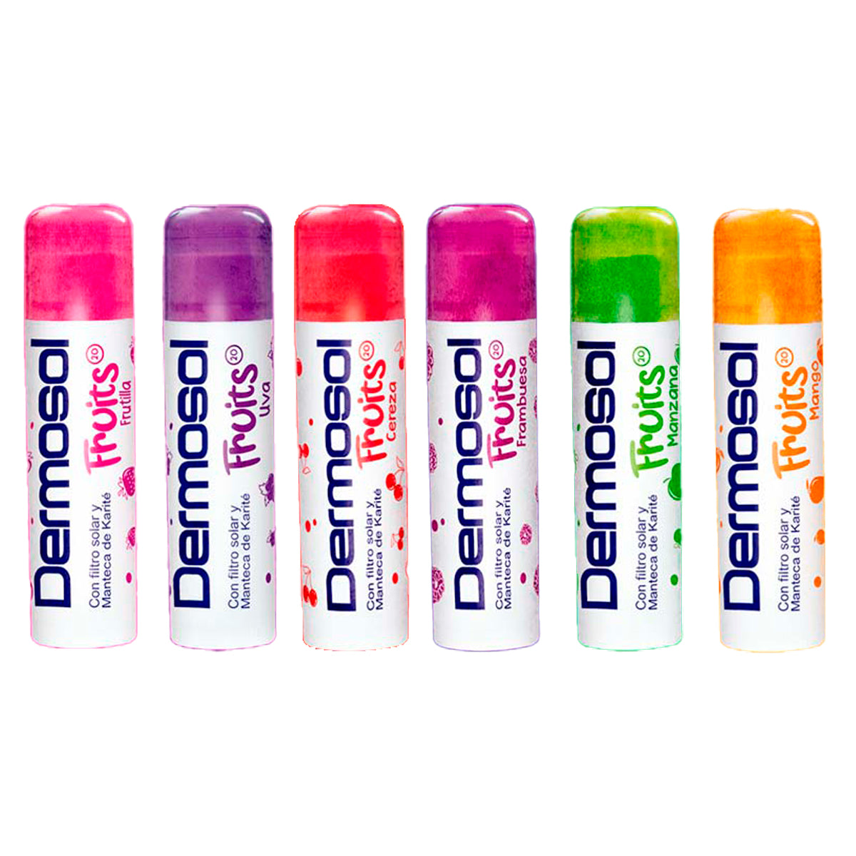 Bálsamo Labial Dermosol Fruits | Humectación con Filtro Solar SPF 20 y Manteca de Karité