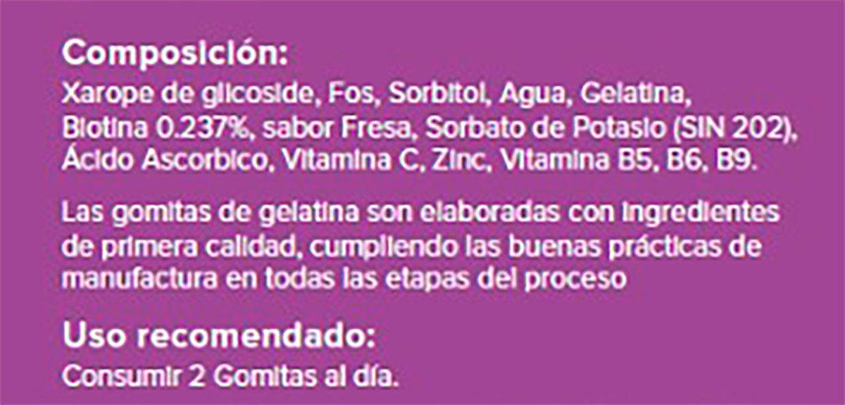 Gomitas con Biotina - Sabor a Fresa x 60u