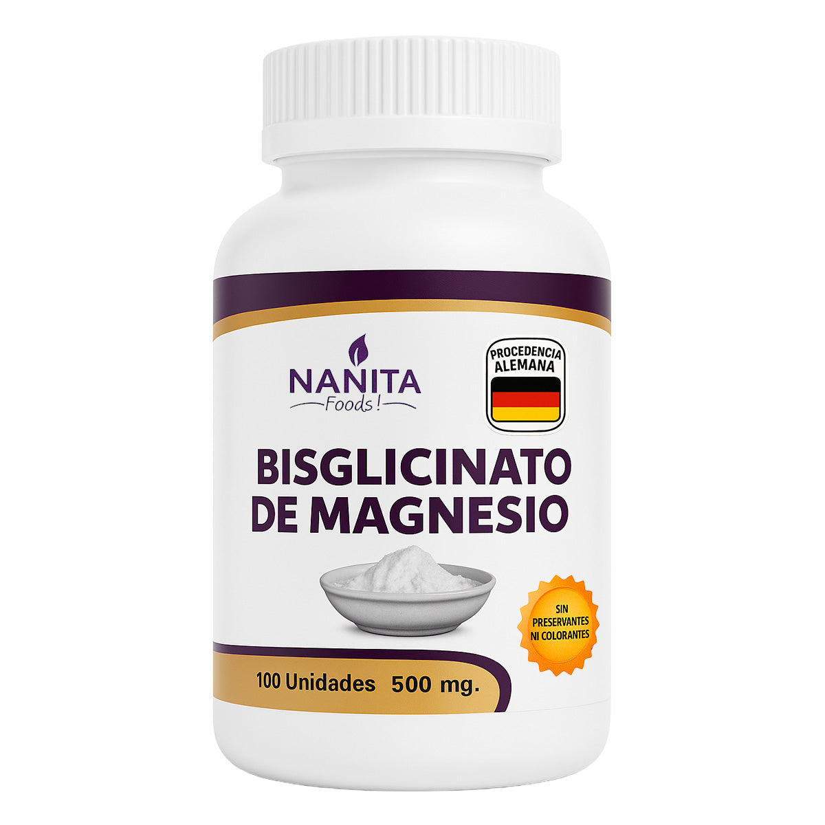 Bisglicinato de Magnesio (Alta Biodisponibilidad) en cápsulas (100 x 500mg)