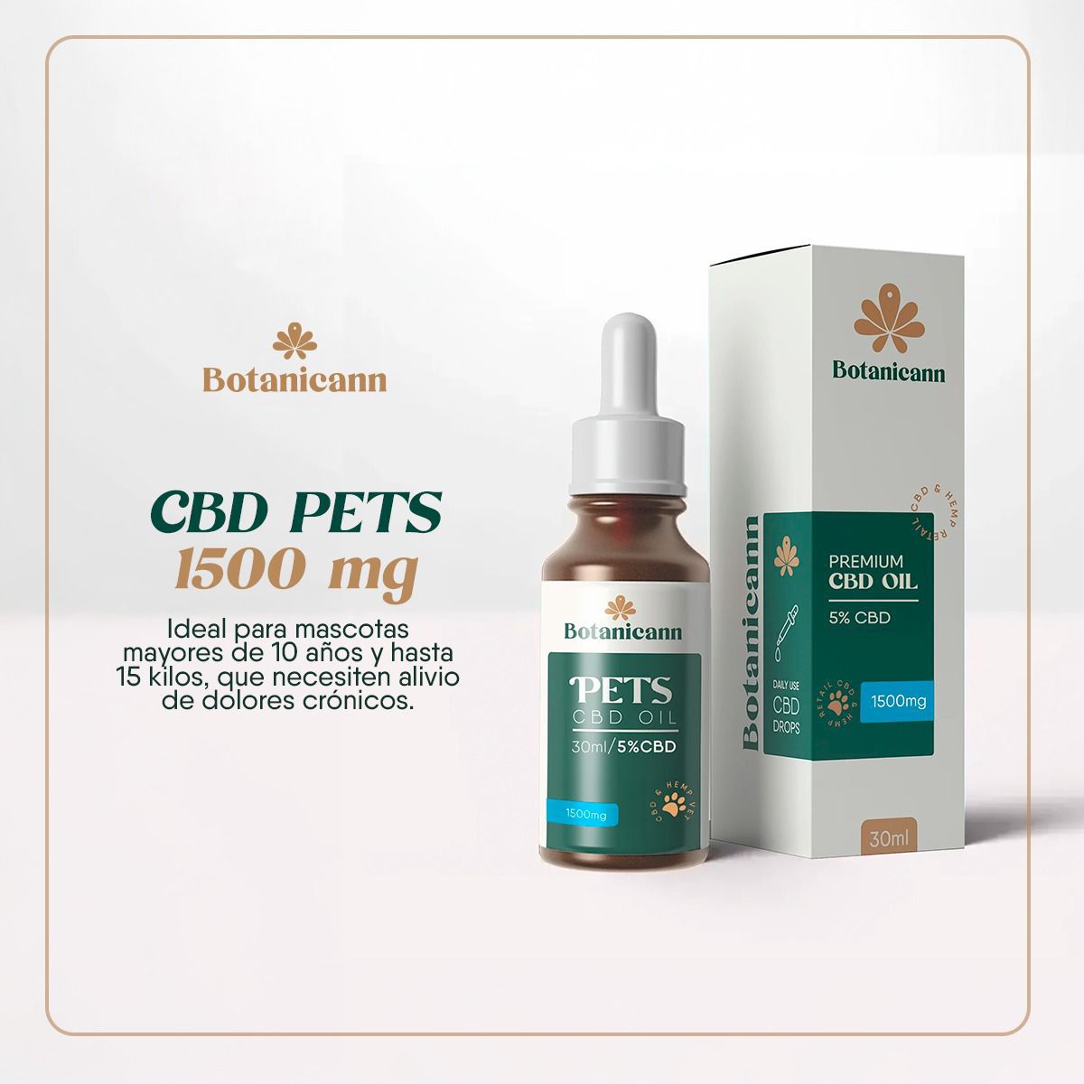 Botanicann Pets CBD Oil 1500mg x 30ml (5%) - Razas Grandes