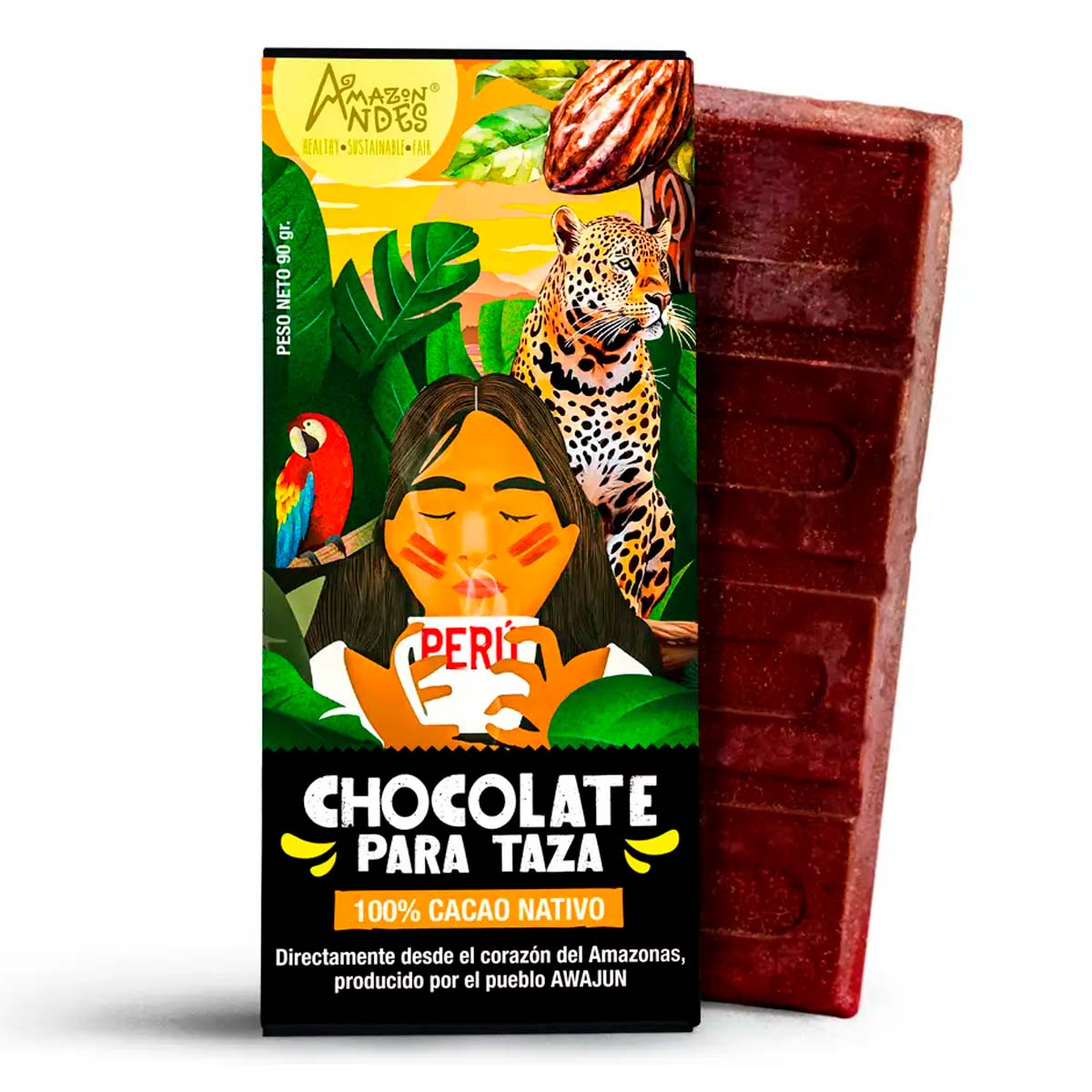 Chocolate para Taza 100% Cacao Nativo del Amazonas x 90g
