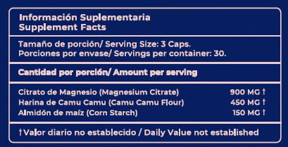 Citrato de Magnesio en cápsulas (90 x 500mg)
