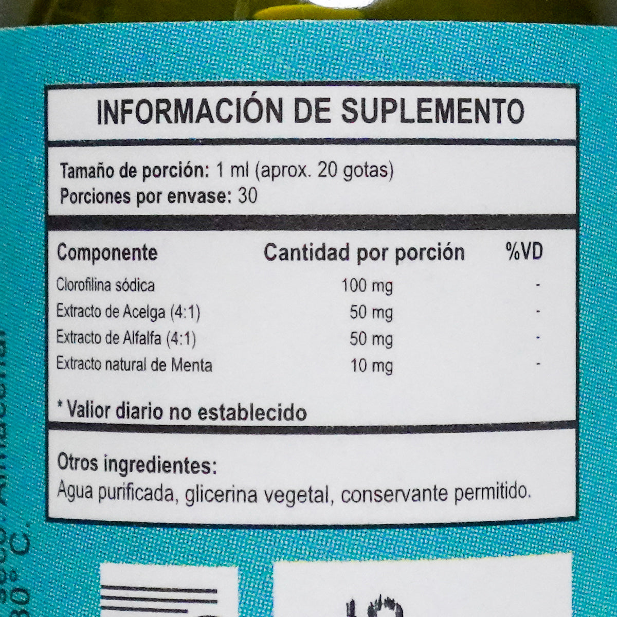 Clorofila Líquida Sublingual x 30ml – Detox, Energía y Frescura Natural