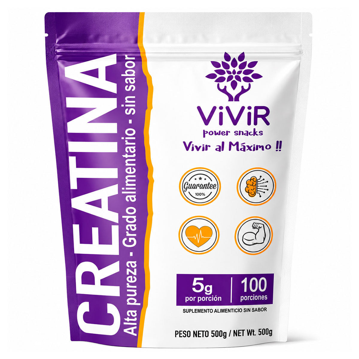 Creatina Monohidratada Pura x 500g – Aumenta tu Fuerza, Energía y Masa Muscular