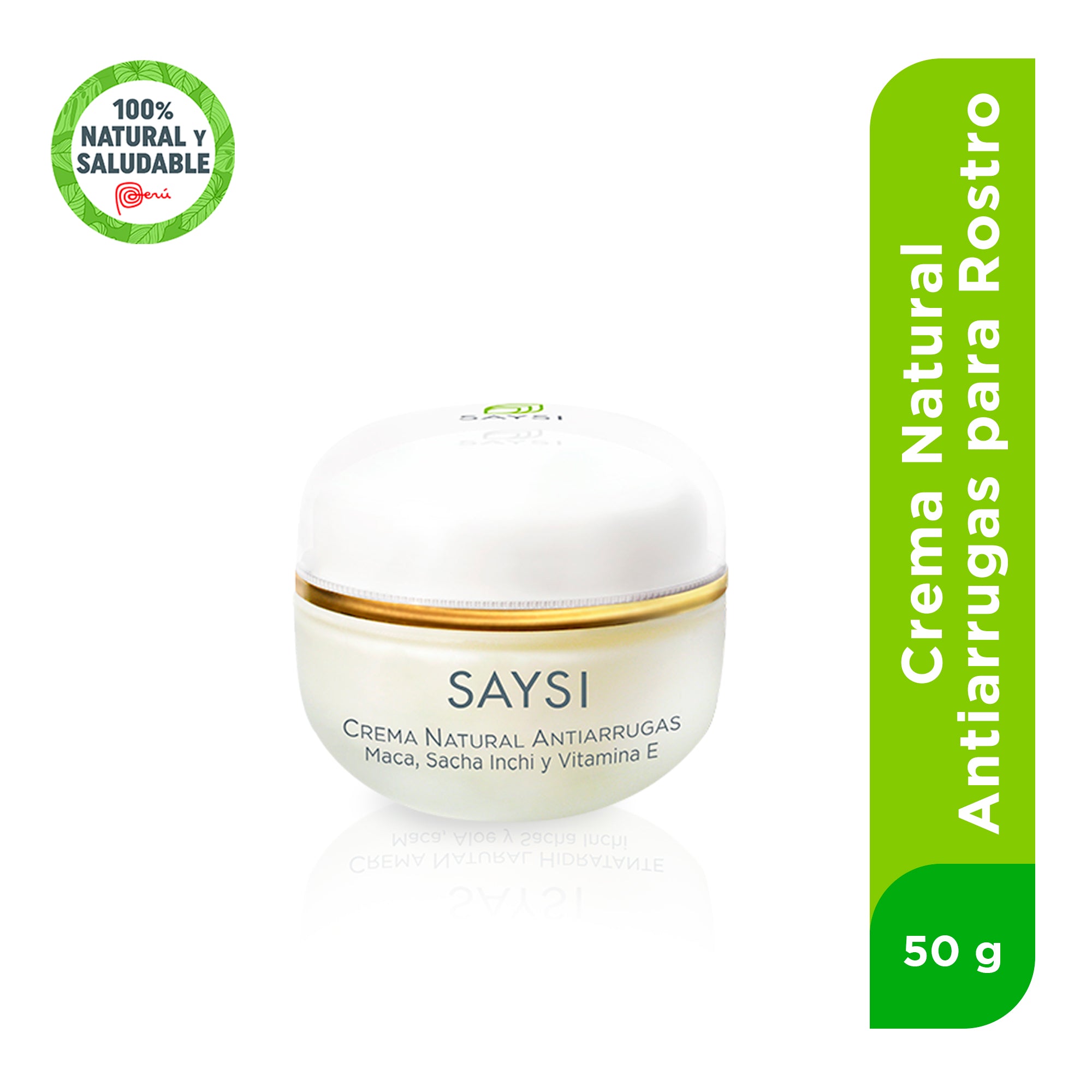 Crema Natural Antiarrugas – Maca, Sacha Inchi & Vitamina E | Nutrición, Elasticidad y Rejuvenecimiento Facial x 50g
