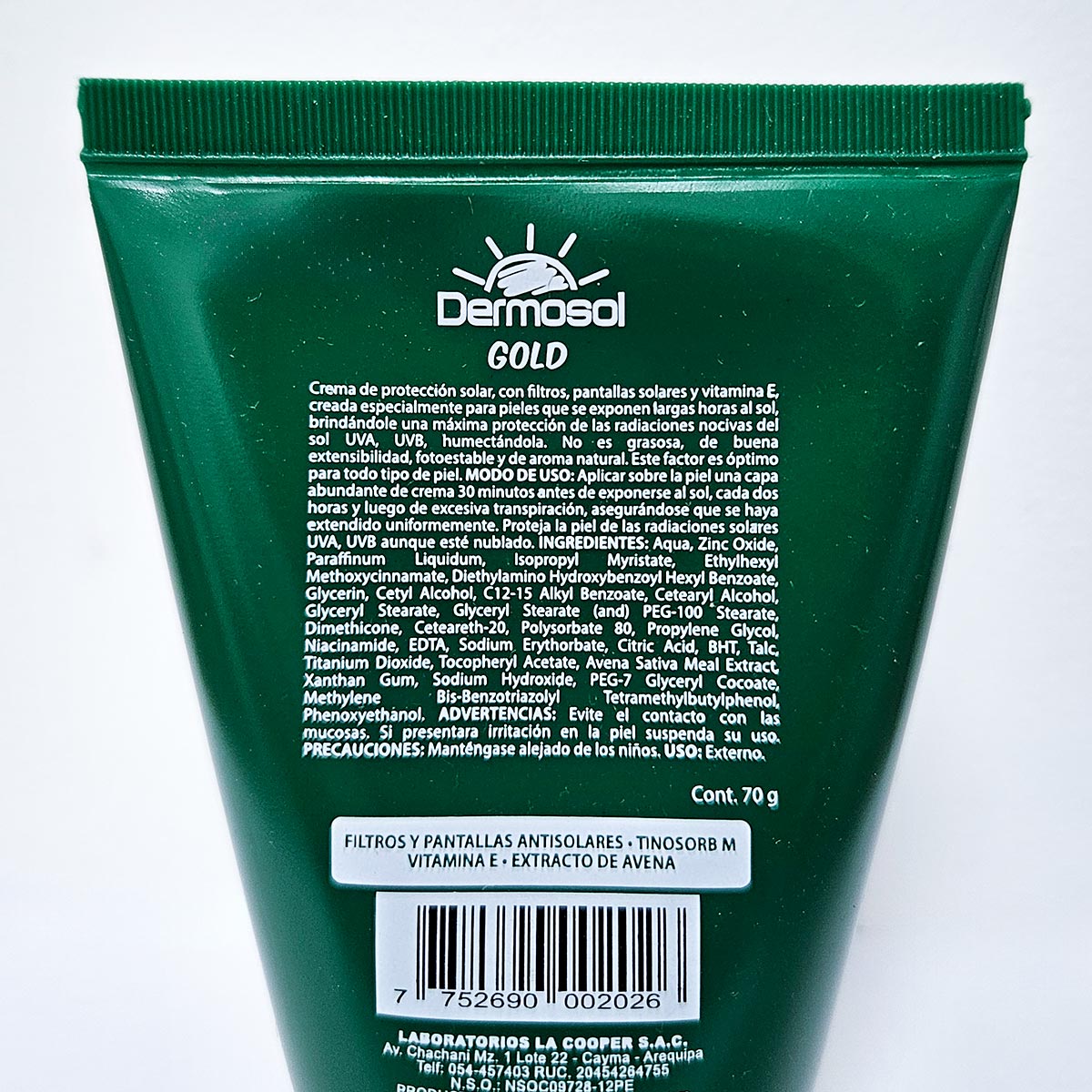 Protector Solar Dermosol Gold SPF 70 x 70g