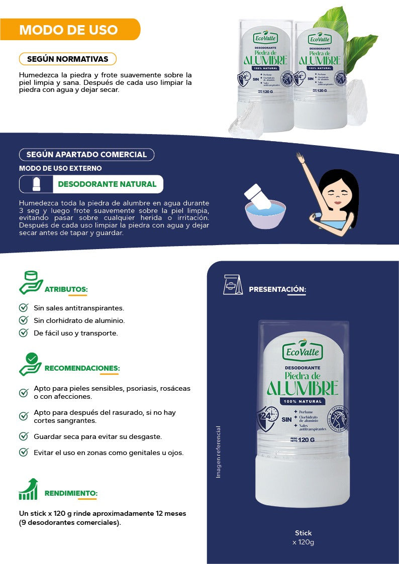 Desodorante Piedra de Alumbre x 120g