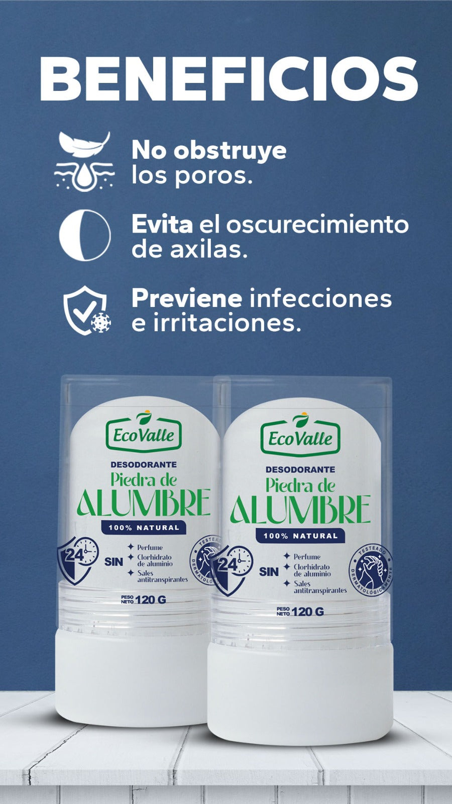 Desodorante Piedra de Alumbre x 120g