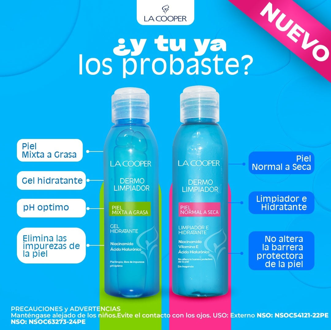 Gel Dermolimpiador con Niacinamida, Vit. E y Ácido Hialurónico - Piel Normal a Seca x 120ml