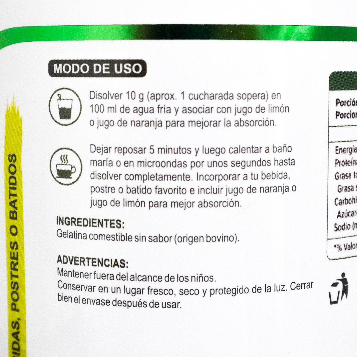 Gelatina Sin Sabor 100% Natural x 300g | Insumo Alemán | 220 Bloom