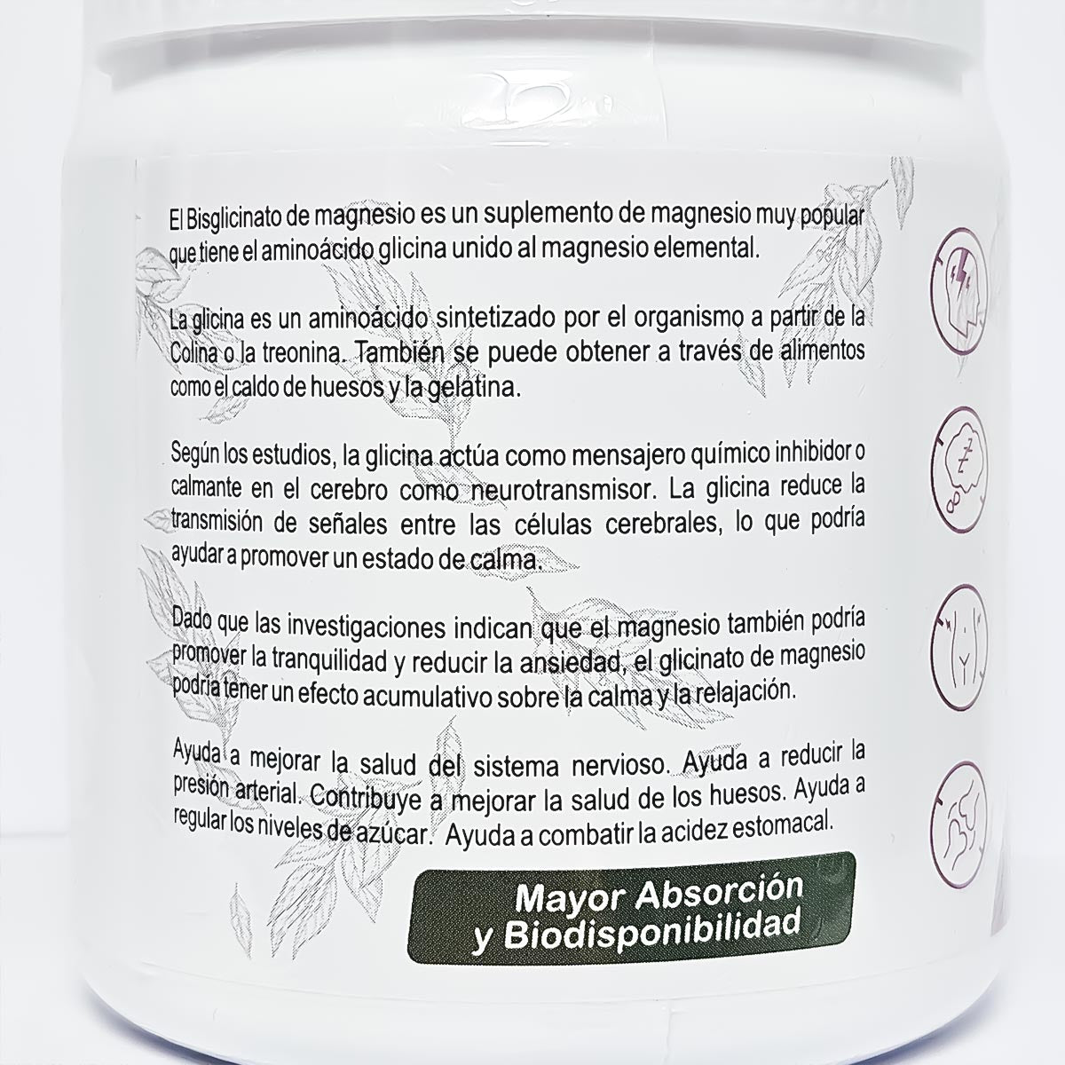 Glicinato de Magnesio en Polvo x 200g | Alta Biodisponibilidad – Relajación, Sueño y Función Muscular – Origen Alemán