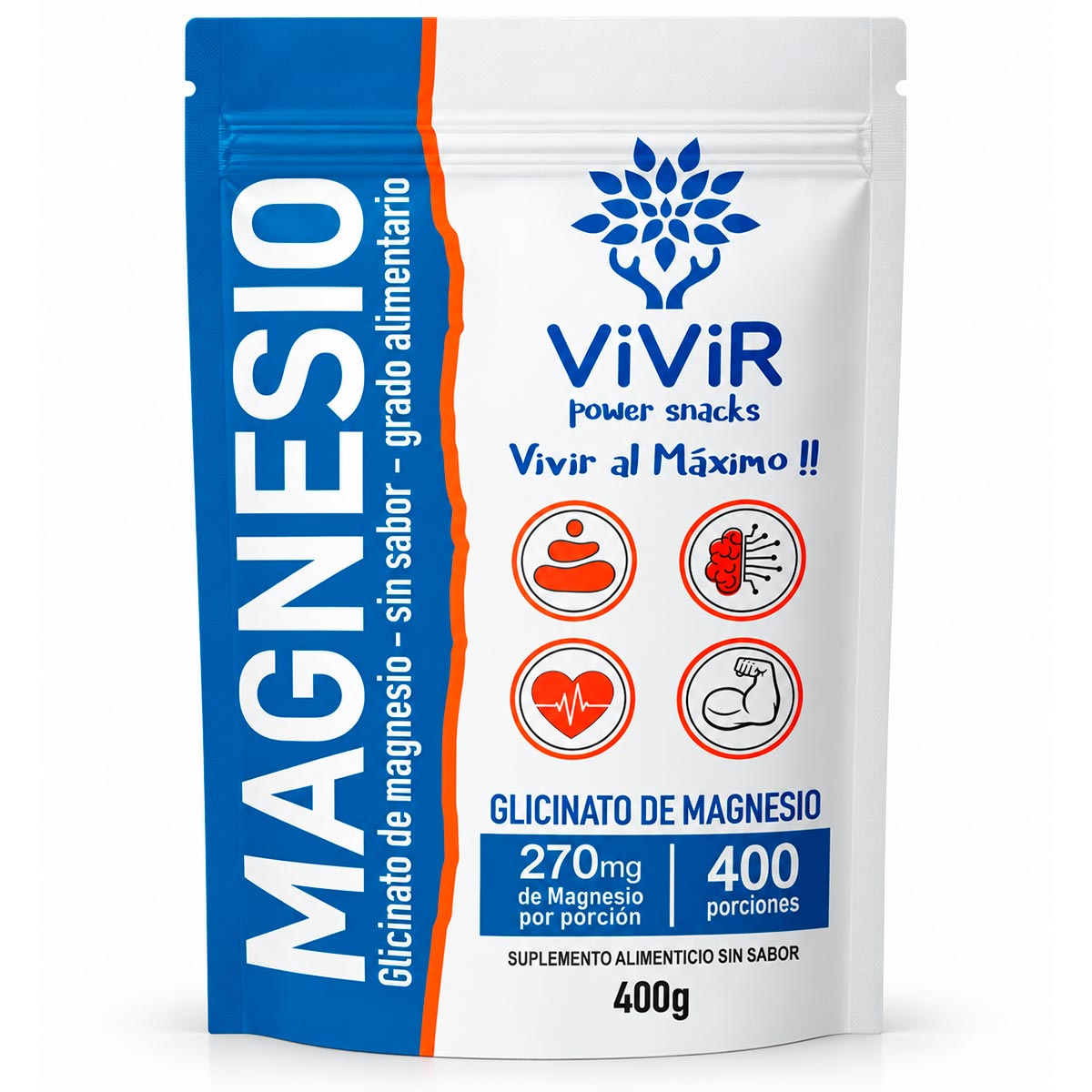 Glicinato de Magnesio (Alta Biodisponibilidad) en polvo x 400g