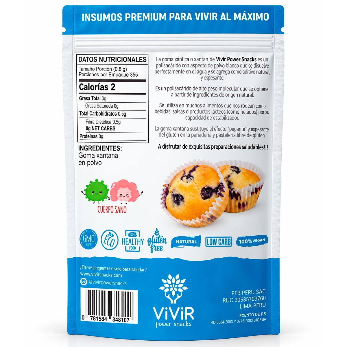 Goma Xantana en polvo x 284g