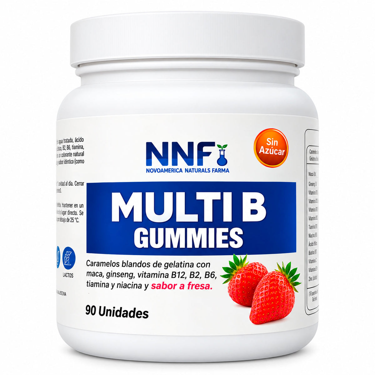 Gomitas Vitamínicas Complejo B - Sabor Natural a Fresa x 90u