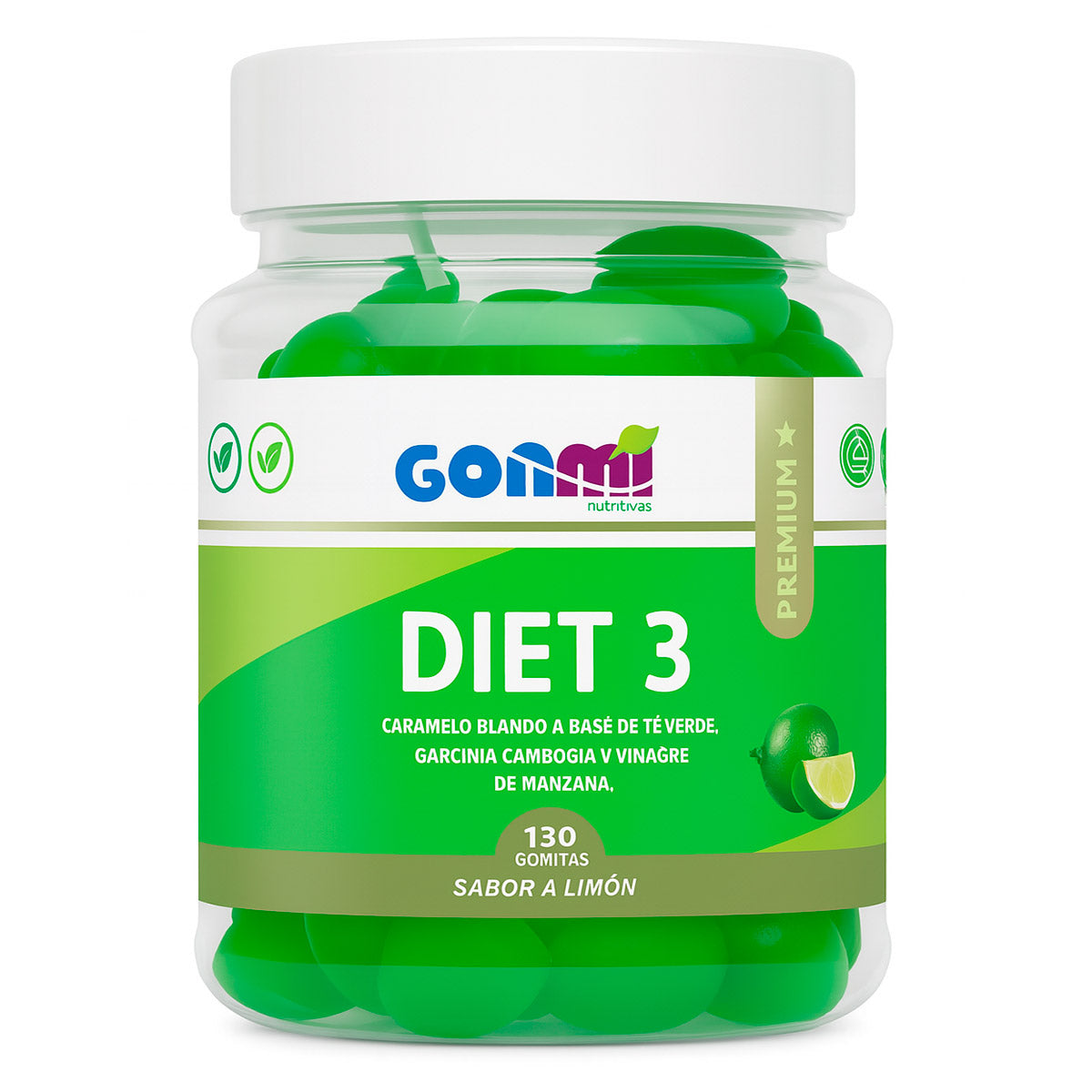Gomitas Diet 3 - Vinagre de Manzana, Garcinia Cambogia y Té Verde x 130u
