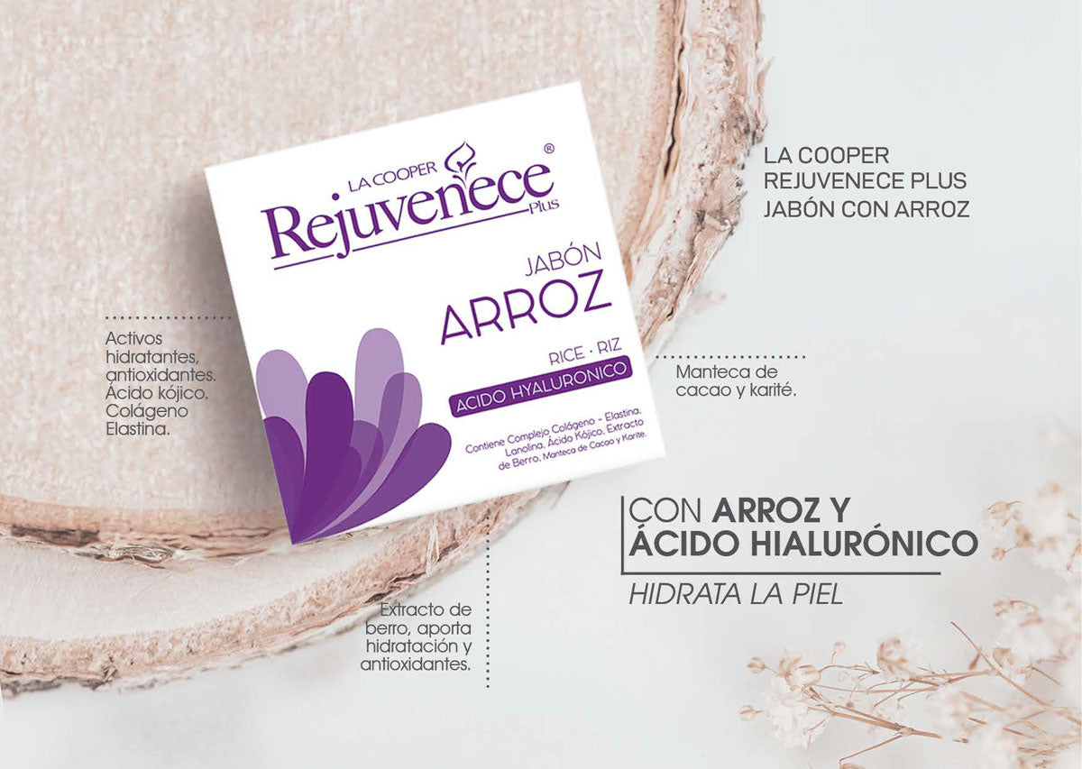 Jabón de Arroz con Ácido Hialurónico x 80g