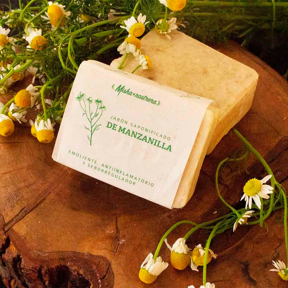 Jabón Artesanal de Manzanilla x 90g – Piel Sensible y Delicada