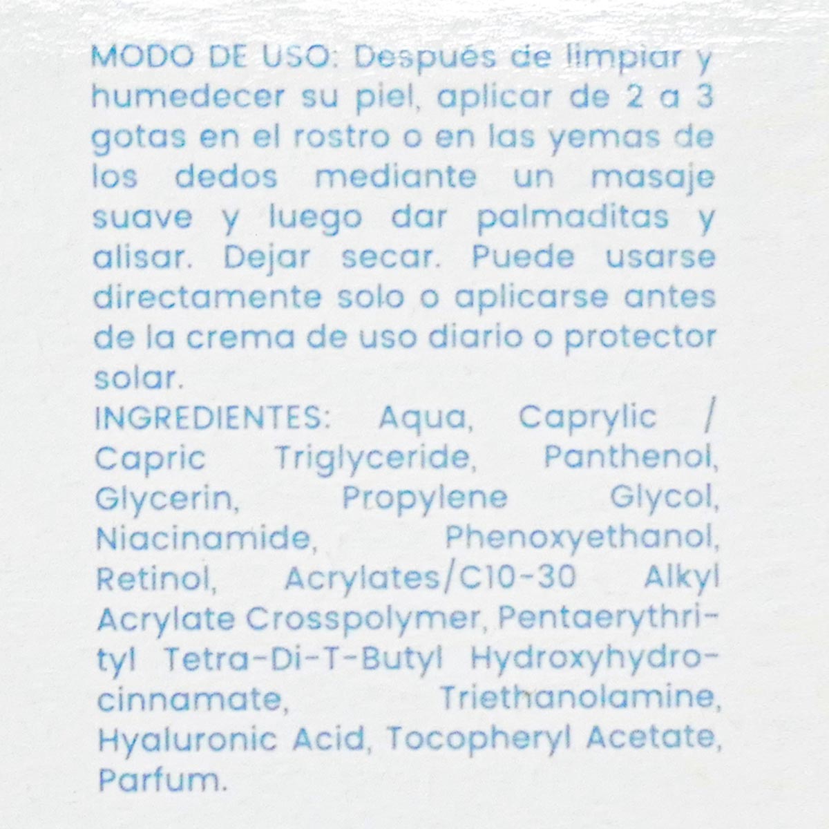 Sérum Facial con Retinol, Niacinamida y Pantenol x 30g – Antiarrugas, Hidratante y Renovador