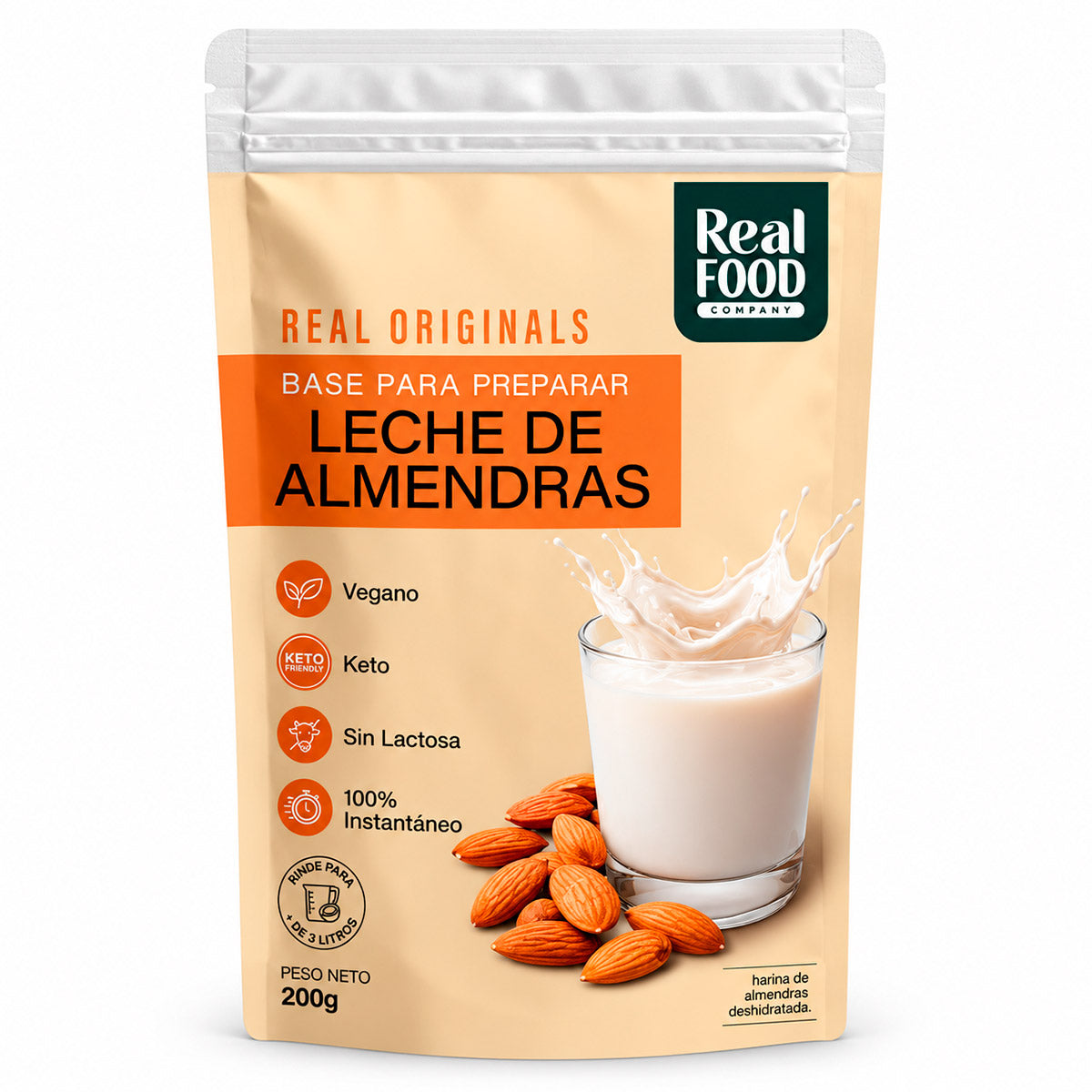Leche de Almendras Instantánea 100% Natural en Polvo x 200g