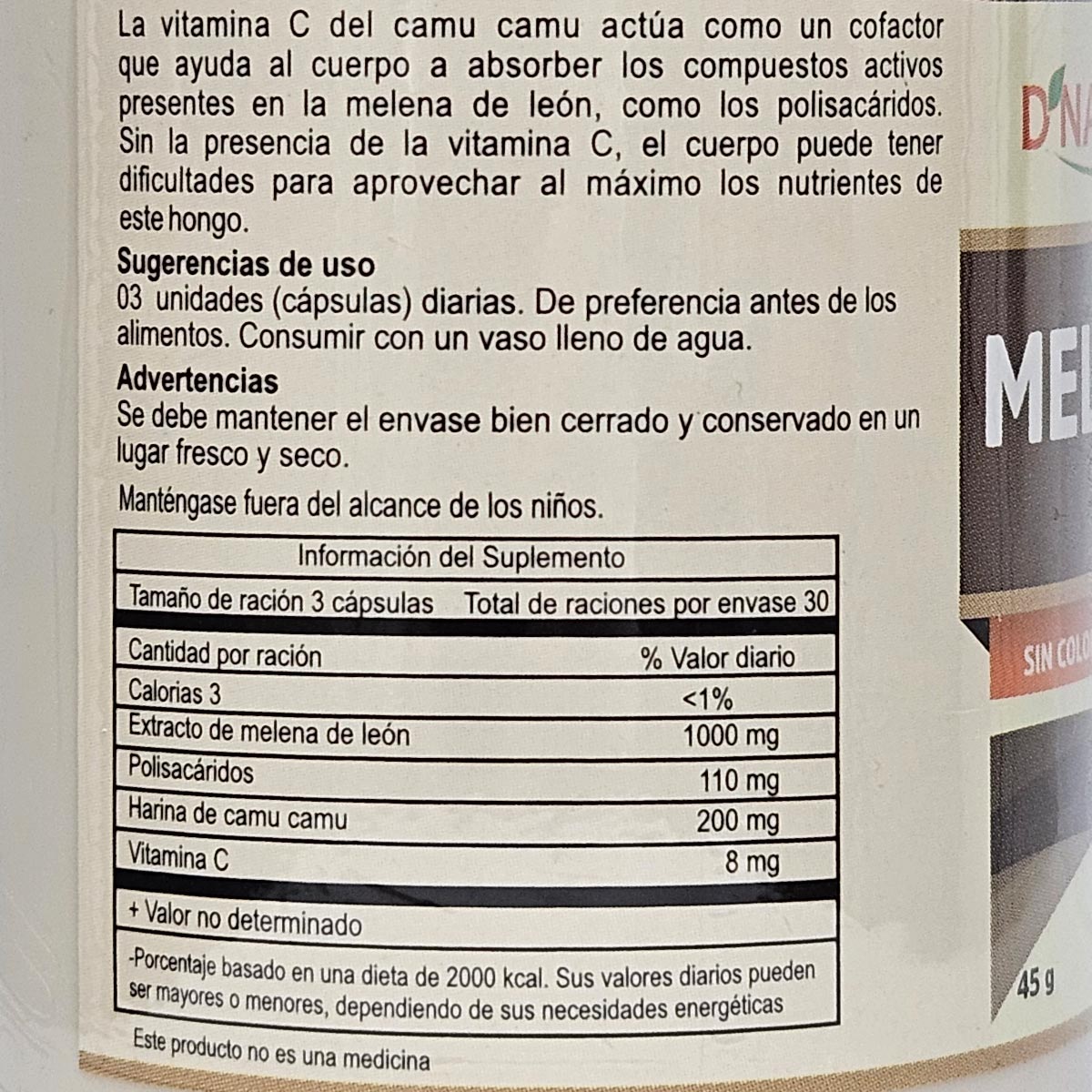 Melena de León en cápsulas (90 x 500mg) – Con Camu Camu y Vitamina C | Memoria, Energía y Enfoque
