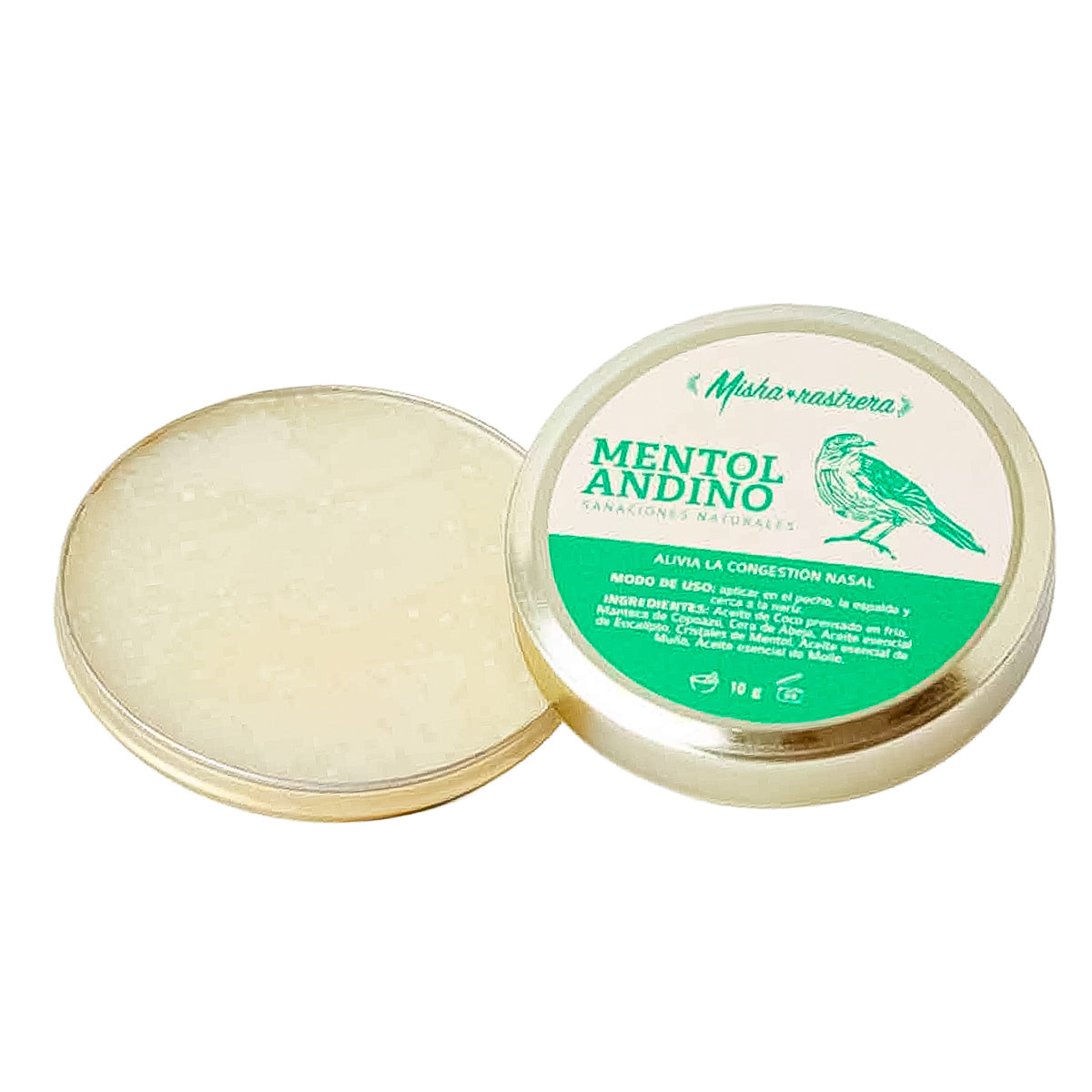 Mentol Andino Natural – Pomada Descongestionante x 10g | Con Eucalipto, Muña y Molle