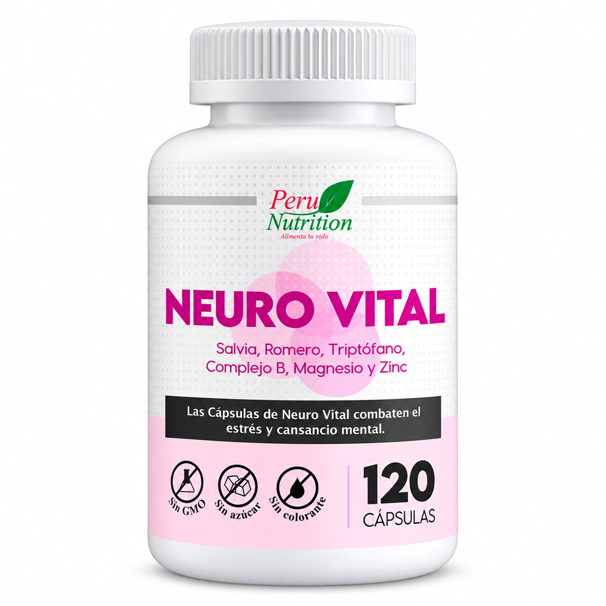 Neuro Vital (Antiestrés - Imsomnio - Concentración - Sistema Nervioso - Memoria - Cansancio) en cápsulas (120 x 500mg)
