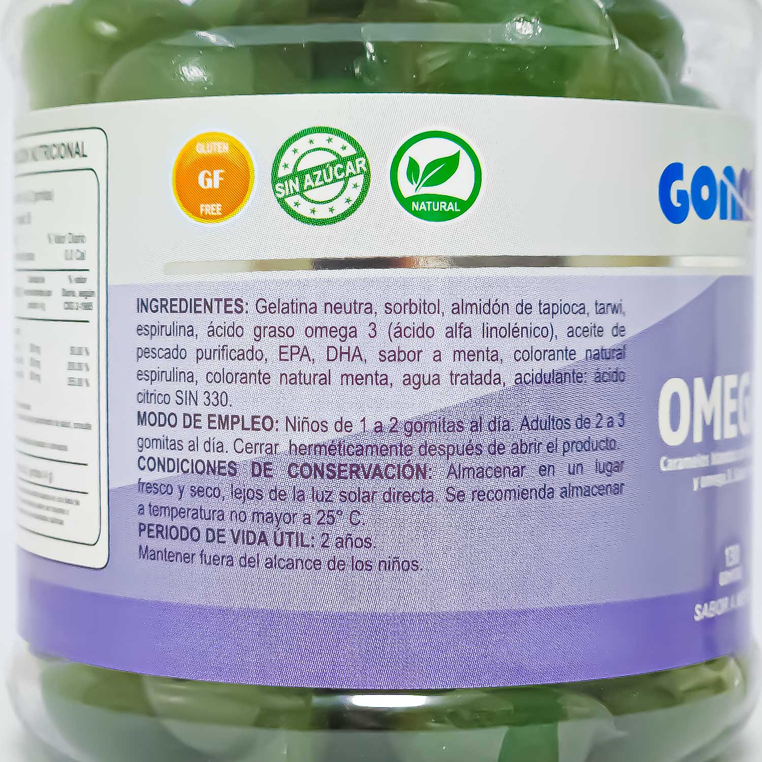 Gomitas de Omega 3 Sabor Menta (500mg EPA + 500mg DHA + 300mg ALA) x 130u