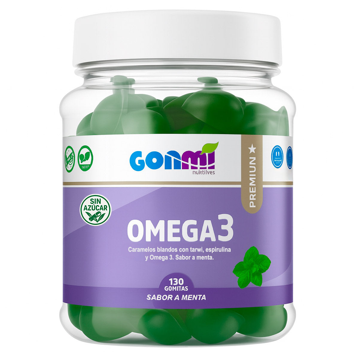 Gomitas de Omega 3 Sabor Menta (500mg EPA + 500mg DHA + 300mg ALA) x 130u
